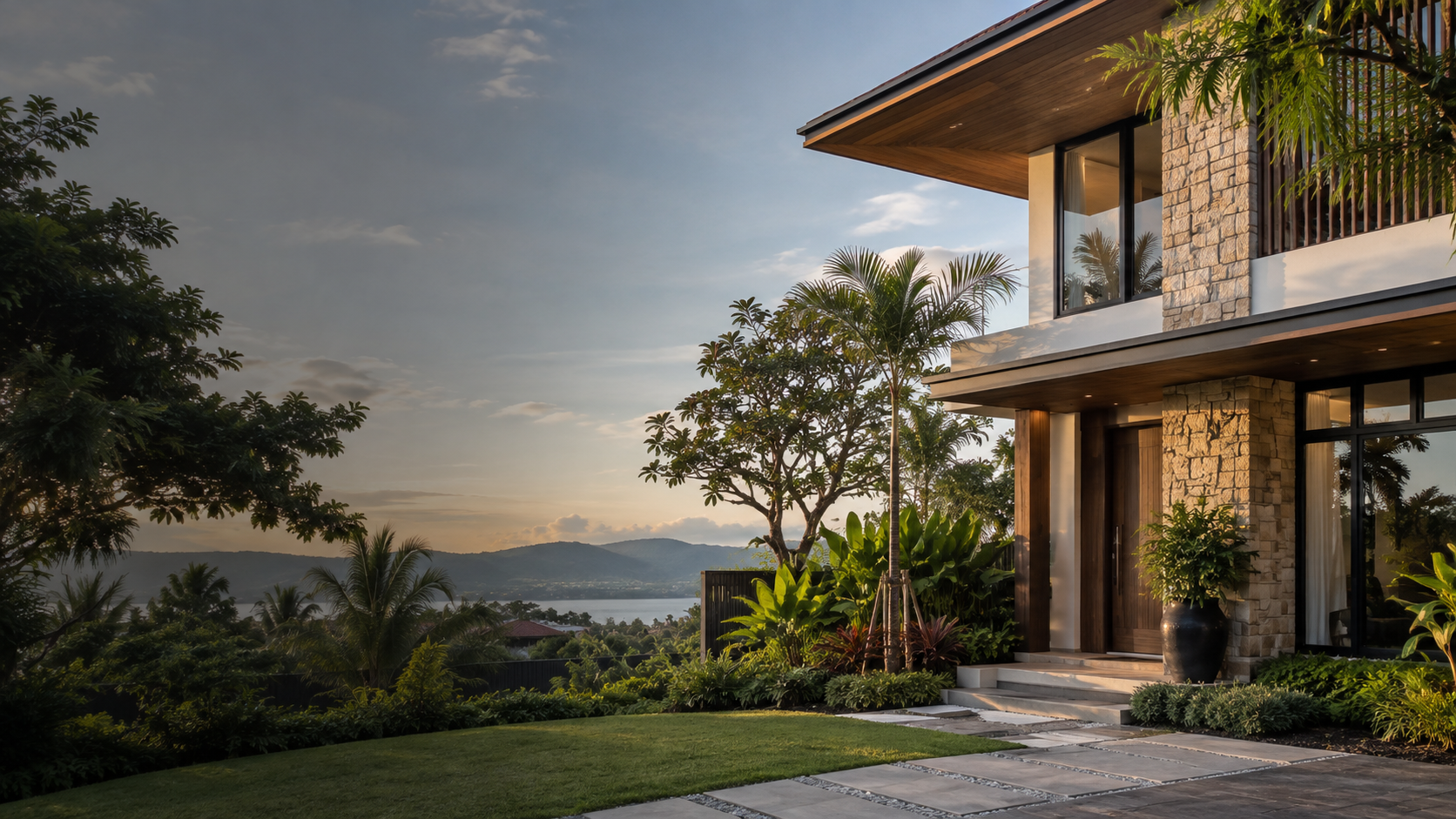 Original illustrative image of a contemporary Cebu-style home